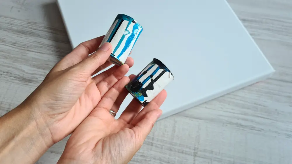 jak przygotować płótno do pouringu - moje podstawki